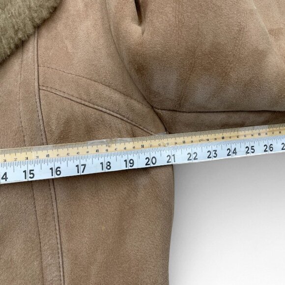 Leather Attic Vintage Shearling Sheepskin Brown Leather Fur Coat Jacket Men's 42 - Picture 7 of 9